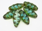 Preview: 2x Spindel Aqua Green Picasso Glasperlen