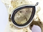Preview: 30mm Medaillon Edelstahl Tropfenform silberfarben