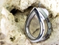 Preview: 30mm Medaillon Edelstahl Tropfenform silberfarben