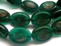 Preview: 14mm Star Beads Carved Oval Emerald Picasso Glasperlen grün 5x
