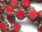 Preview: 2x Cactus Flower Red rot Picasso Glasperlen