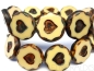 Preview: 1x Heart Coin Beige Dark Picasso Glasperlen