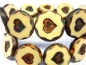 Preview: 1x Heart Coin Beige Dark Picasso Glasperlen