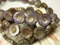 Preview: 2x Flower Lavender Picasso Glasperlen