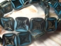 Preview: Square Beads Aqua Picasso Glasperlen 2x