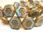 Preview: Slim Flowers Blumen Aqua Opal Picasso Glasperlen 2x