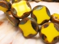 Preview: 2x Caro Coin Yellow Sunflower Glasperlen