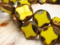 Preview: Caro Coin Yellow Sunflower gelb Glasperlen 2x