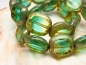 Preview: 14mm Candy Beads Puffy Pillow Carved Oval Emerald Picasso Glasperlen 2x