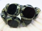 Preview: 17mm Candy Beads Puffy Pillow Carved Oval Black Jet Picasso Glasperlen 2x