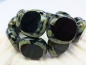 Preview: 17mm Candy Beads Puffy Pillow Carved Oval Black Jet Picasso Glasperlen 2x