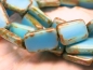 Preview: Rectangle Beads Aqua Turquoise Picasso 2x