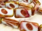 Preview: Rectangle Beads White Fuchsia Picasso 2x