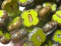 Preview: 2x Knob Klee Flower Green Mix Picasso Glasperlen