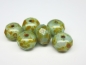 Preview: 2x Rondelle Milky Green Pic. 6x9mm