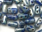 Preview: 3 x 5mm 10g Rulla Beads Opaque Blue Picasso Silver