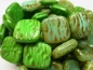 Preview: 2x Square Green Turquoise Mix Picasso Glasperlen