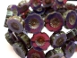 Preview: 2x Flower Dark Purple Picasso Glasperlen
