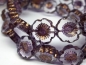Preview: Flowers Blumen Crystal Purple Bronze Glasperlen 2x