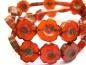 Preview: 2x Flower Orange Red Picasso Glasperlen