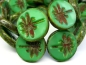 Preview: 1x Dragonfly Green Opal Picasso Glasperlen