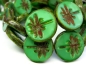 Preview: 1x Dragonfly Green Opal Picasso Glasperlen
