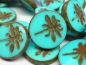 Preview: 1x Dragonfly Turquoise Picasso Glasperlen