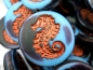 Preview: 1x Seahorse Aqua Black Bronze Picasso