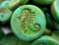 Preview: 1x Seahorse Turquoise Green Matte Picasso