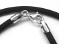 Preview: 42 cm Kautschukkette 925 Silber Karabiner 2 mm