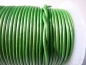 Preview: 2 mm Lederband Metallic Olive Green grün 1m