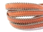 Preview: 20 cm Lederband flach Peach 8mm Metallkugeln