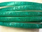 Preview: 5mm Lederband flach GOOD LUCK Emerald dunkelgrün 20cm