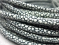 Preview: 4mm Nappa Lederband Snake Gray White Paillets 20cm