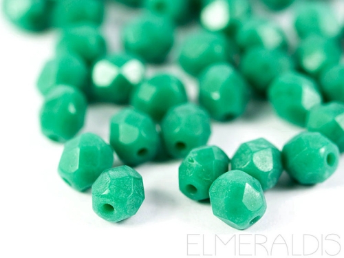 6mm feuerpolierte Glasperlen Milky Light Green 30x