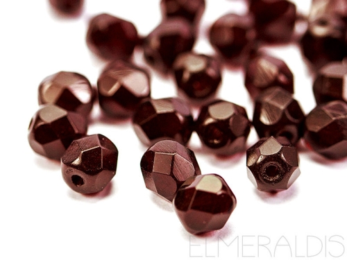 6mm feuerpolierte Glasperlen Garnet 30x