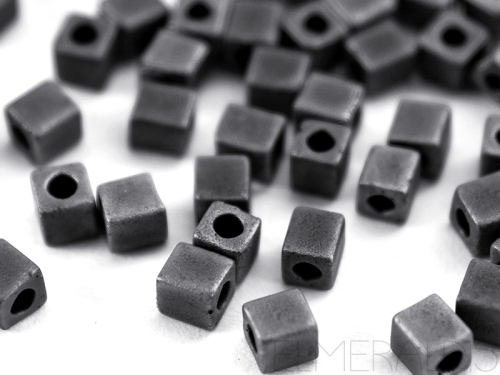 4mm Würfel Cubes Miyuki Opaque Blue Grey Matte gray dunkelgrau 10g