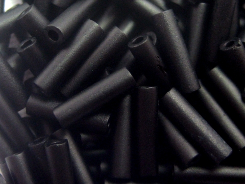 6mm Stiftperlen Miyuki Black Matte Frosted schwarz 10g
