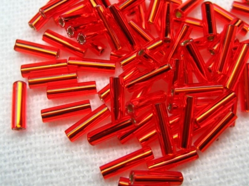 6mm 10g Miyuki Stifte Silver Lined Red