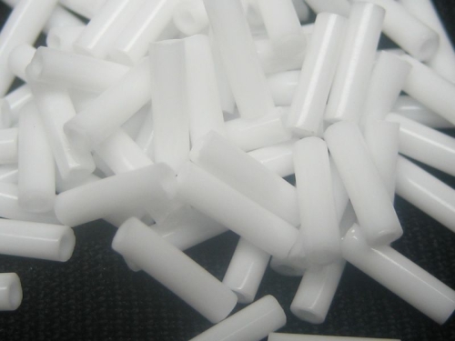 6mm Stiftperlen Miyuki Opaque White weiss 10g