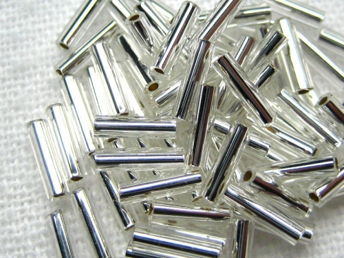 6mm 10g Miyuki Stifte Silver Lined Silver