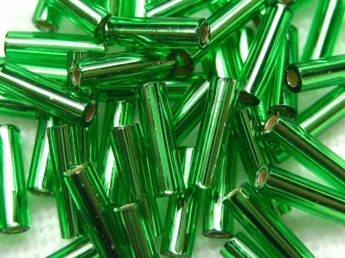 6mm 10g Miyuki Stifte Silver Lined Green