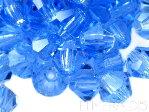 3mm Bicone Glasperlen Sapphire dunkelblau 20x