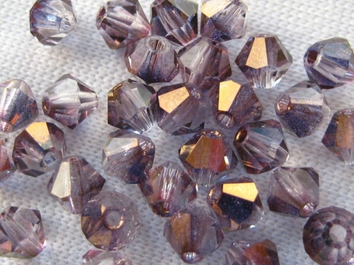 4mm 20x Bicone Glasperlen Lt Copper Amethyst