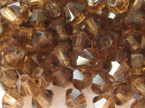 3mm 20x Bicone Glasperlen Smoked Topaz