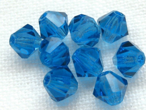 4mm Bicone Glasperlen Capri Blue blau 20x