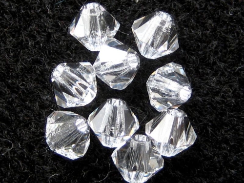 4mm 20x Bicone Glasperlen Crystal