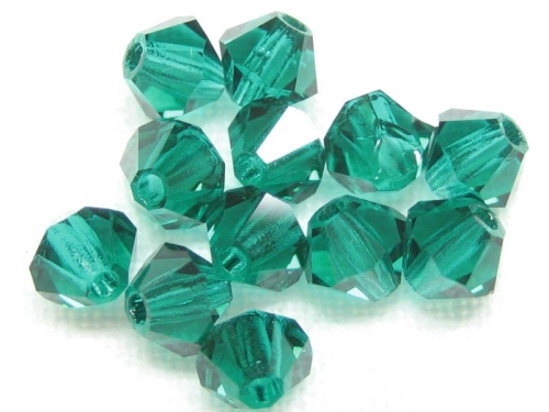 4mm Bicone Glasperlen Emerald dunkelgrün 20x