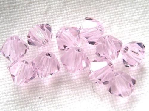 4mm Bicone Glasperlen Pink Sapphire rose rosa 20x