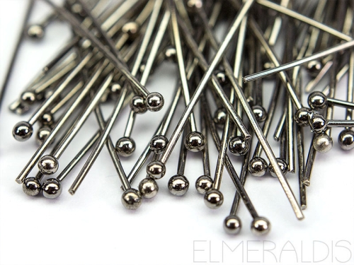 25mm Kugelstifte Gunmetal Hematite Ballpins 50x